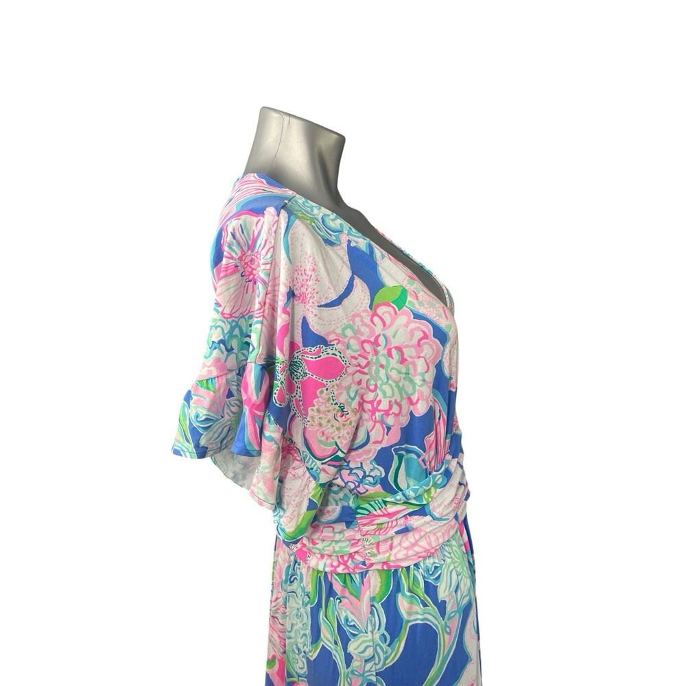 Lilly Pulitzer Jessi Midi Dress Peony For Your Thoughts XL Tiered Vibrant - Picture 7 of 12